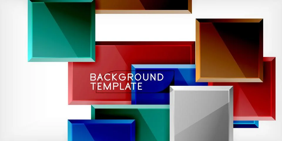 Square shape color abstract geometry. Vector Illustration For Wallpaper, Banner Stock Illustration