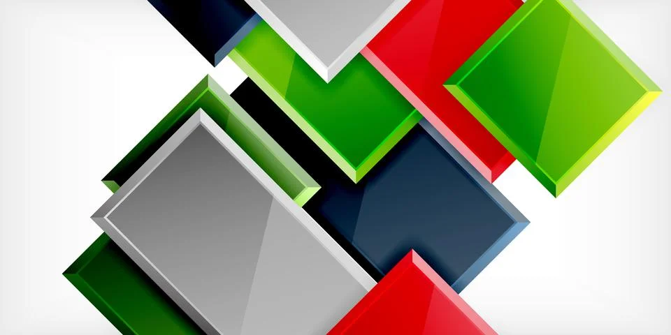 Square shape color abstract geometry. Vector Illustration For Wallpaper, Banner Stock Illustration
