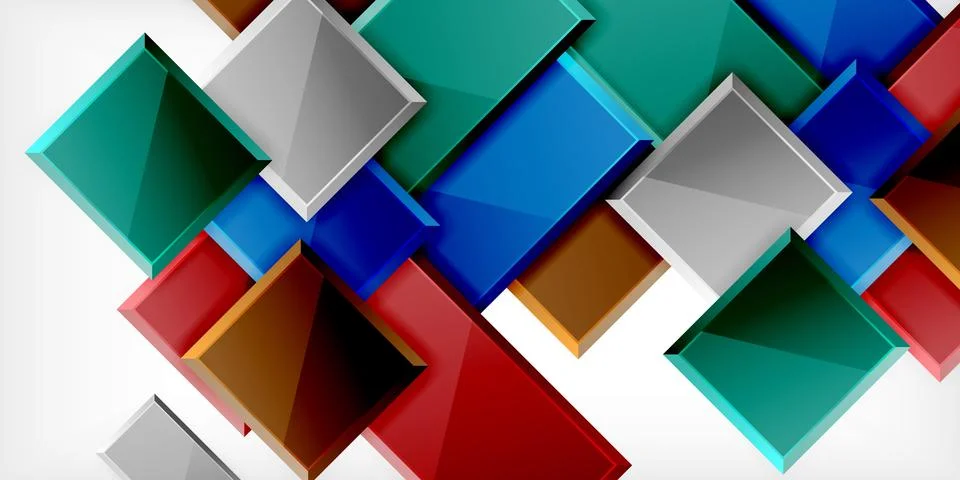 Square shape color abstract geometry. Vector Illustration For Wallpaper, Banner Stock Illustration