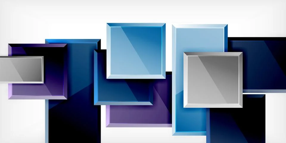 Square shape color abstract geometry. Vector Illustration For Wallpaper, Banner Stock Illustration