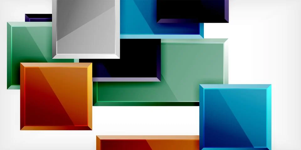 Square shape color abstract geometry. Vector Illustration For Wallpaper, Banner Stock Illustration