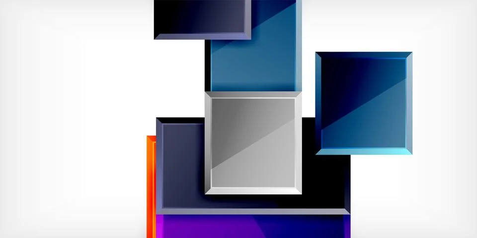 Square shape color abstract geometry. Vector Illustration For Wallpaper, Ba.. Stock Illustration