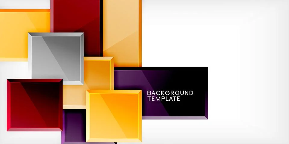Square shape color abstract geometry. Vector Illustration For Wallpaper, Banner, 库存插图
