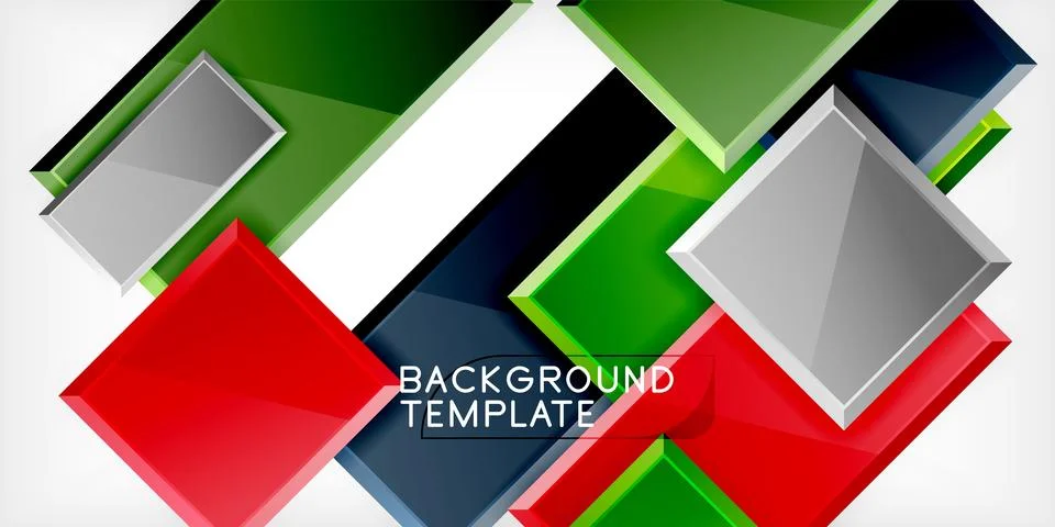Square shape color abstract geometry. Vector Illustration For Wallpaper, Banner, Illustrazione stock