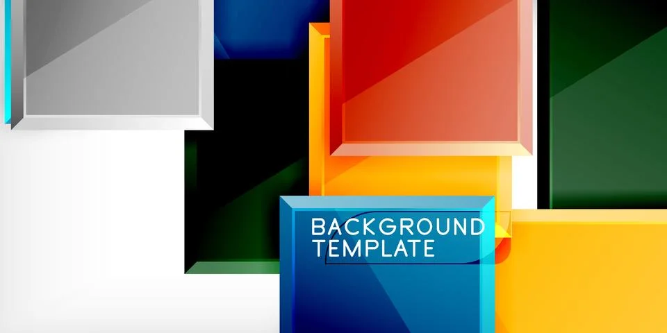 Square shape color abstract geometry. Vector Illustration For Wallpaper, Banner, Stock Illustration