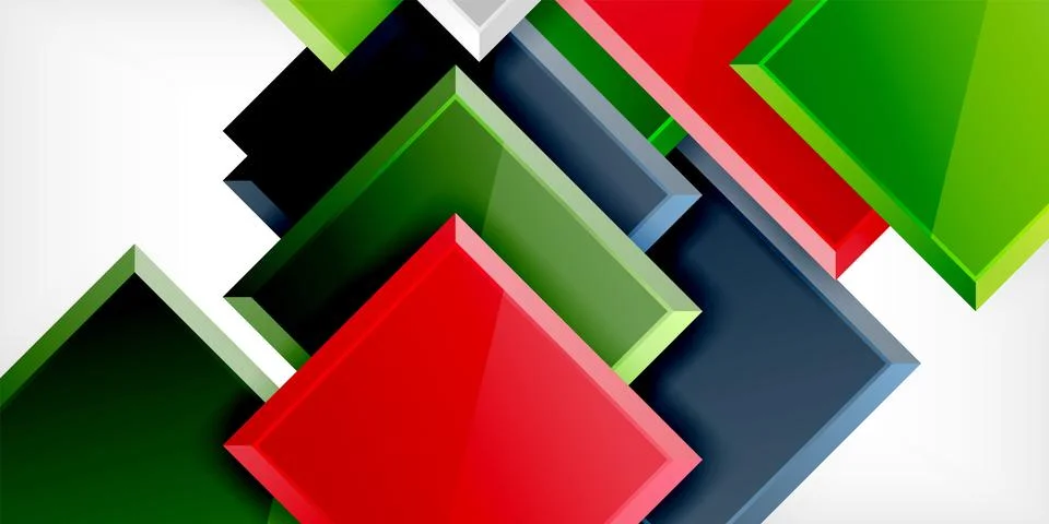 Square shape color abstract geometry. Vector Illustration For Wallpaper, Banner, Stock Illustration