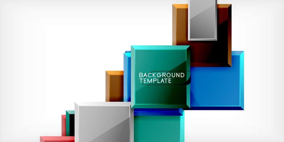 Square shape color abstract geometry. Vector Illustration For Wallpaper, Banner, Stock Illustration