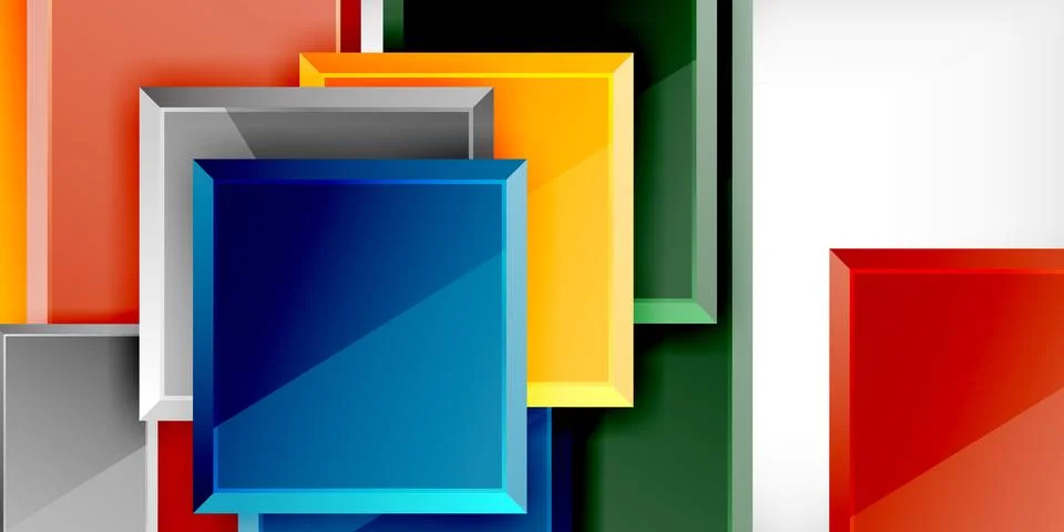 Square shape color abstract geometry. Vector Illustration For Wallpaper, Banner, イラスト素材