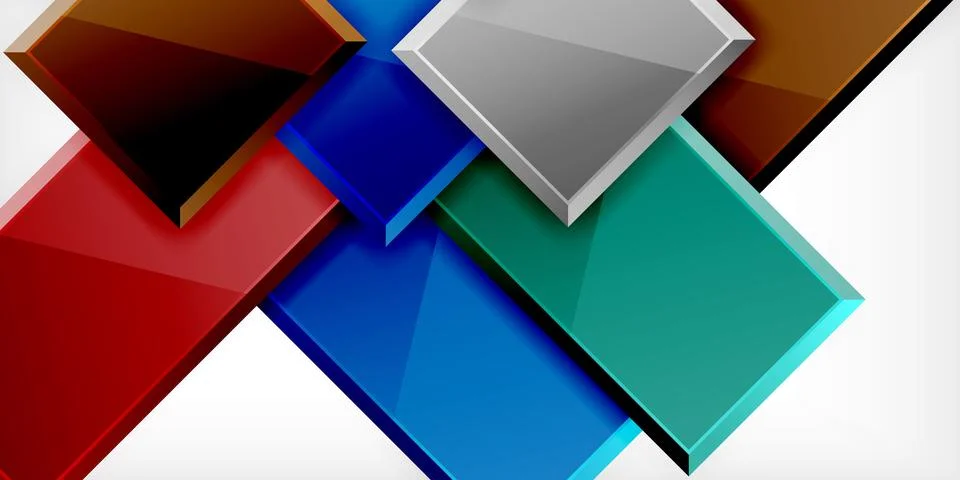 Square shape color abstract geometry. Vector Illustration For Wallpaper, Banner, Stock Illustration