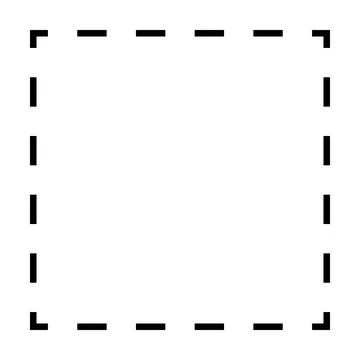 Square shape dashed icon vector symbol for creative graphic design ui element Stock Illustration