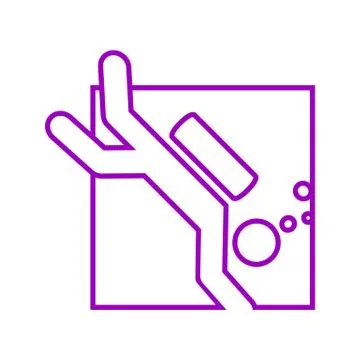 Square Shape Diving Outline Sport Figure Symbol Vector Illustration Stock Illustration