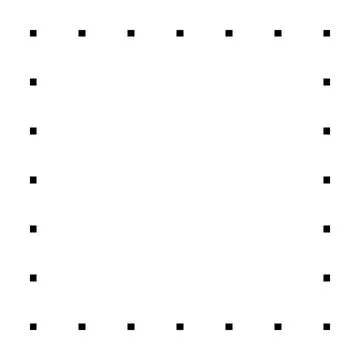 Square shape dotted icon vector symbol for creative graphic design ui element Stock Illustration