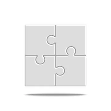 Square shape empty area assembled jigsaw puzzle from four sections for a mo.. Stock Illustration