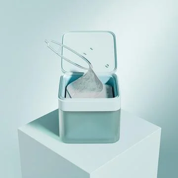 Square Shape facial toner pad container with Flip Cap mockup Illustrazione stock