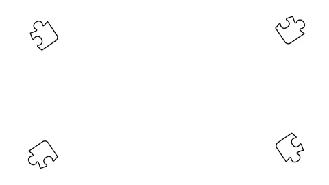 The square shape is filled with puzzle elements Stock Footage 295283093