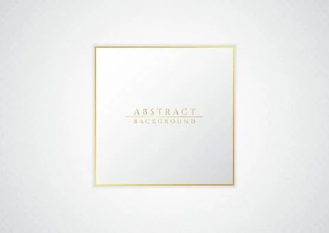 Square shape frame space for content luxury white and gold concept with patte Stock Illustration