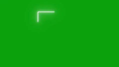 Square shape frame white color glowing neon lights loop animation on green Stock Footage 291393612