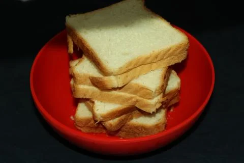 Square shape fresh white bread Stock Photos