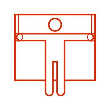 Square Shape Gymnastic Flying Rings Rise Sport Outline Figure Symbol Vector Stock Illustration