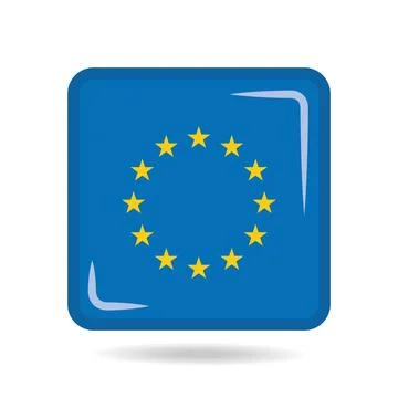 Square shape icon of the flag of the European Union Vector illustration Stock Illustration