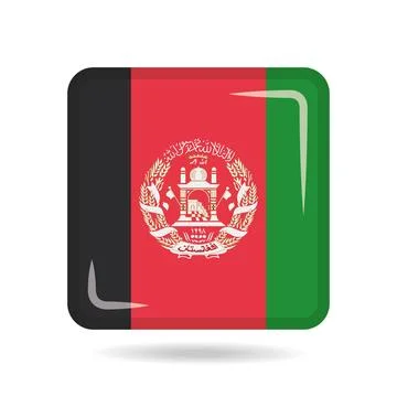 Square shape icon of the national flag of Afghanistan Vector illustration Stock-Illustration