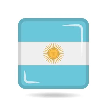 Square shape icon of the national flag of Argentina Vector illustration Stock Illustration