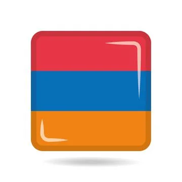 Square shape icon of the national flag of Armenia Vector illustration Stock-Illustration