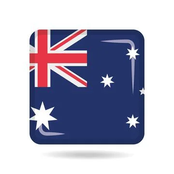 Square shape icon of the national flag of Australia Vector illustration Stock Illustration