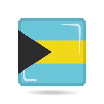 Square shape icon of the national flag of Bahamas Vector illustration Stock Illustration