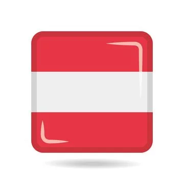 Square shape icon of the national flag of Austria Vector illustration Stock Illustration