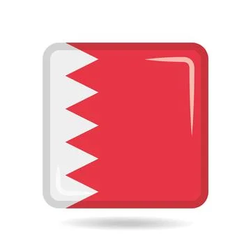 Square shape icon of the national flag of Bahrain Vector illustration Stock Illustration