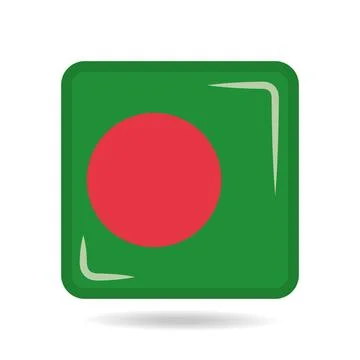 Square shape icon of the national flag of Bangladesh Vector illustration Stock Illustration