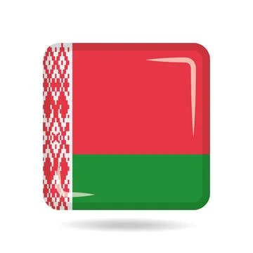 Square shape icon of the national flag of Belarus Vector illustration Stock Illustration