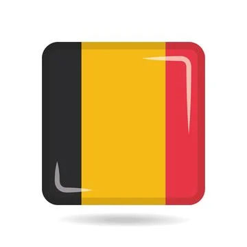 Square shape icon of the national flag of Belgium Vector illustration Stock Illustration