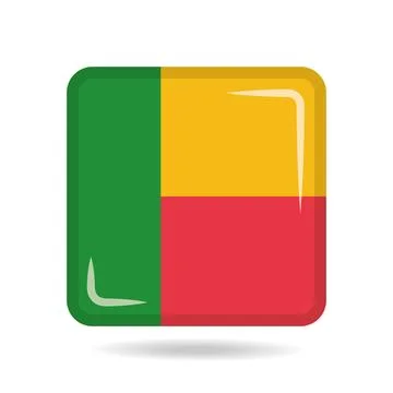 Square shape icon of the national flag of Benin Vector illustration Stock-Illustration