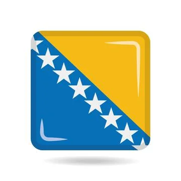Square shape icon of the national flag of Bosnia and Herzegovina Vector ill.. Stock-Illustration