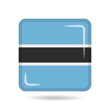 Square shape icon of the national flag of Botswana Vector illustration Stockillustratie