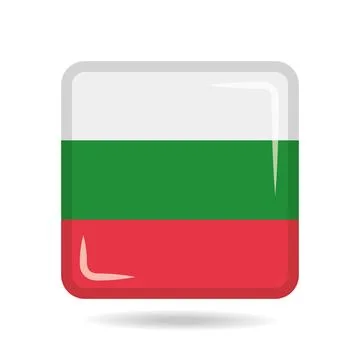 Square shape icon of the national flag of Bulgaria Vector illustration Stock Illustration