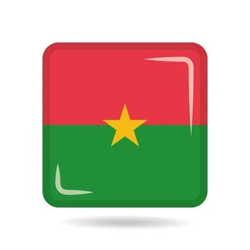 Square shape icon of the national flag of Burkina Faso Vector illustration Stock Illustration