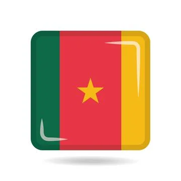 Square shape icon of the national flag of Cameroon Vector illustration Stock Illustration