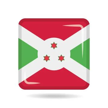 Square shape icon of the national flag of Burundi Vector illustration Stock Illustration