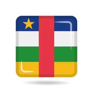 Square shape icon of the national flag of Central African Republic Vector i.. Stock Illustration