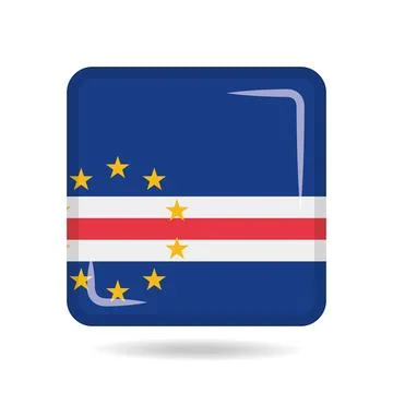 Square shape icon of the national flag of Cape Verde Vector illustration 스톡 일러스트