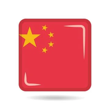 Square shape icon of the national flag of China Vector illustration Stock-Illustration