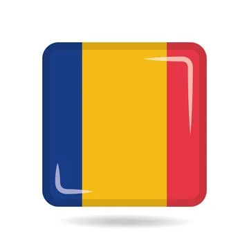 Square shape icon of the national flag of Chad Vector illustration Stock-Illustration