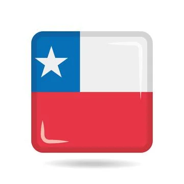Square shape icon of the national flag of Chile Vector illustration Stock Illustration