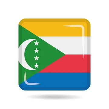 Square shape icon of the national flag of Comoros Vector illustration Stock Illustration