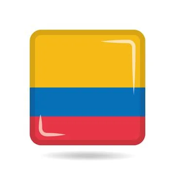 Square shape icon of the national flag of Colombia Vector illustration Stock Illustration