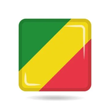 Square shape icon of the national flag of Congo Vector illustration Stock Illustration