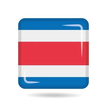 Square shape icon of the national flag of Costa Rica Vector illustration Stock Illustration